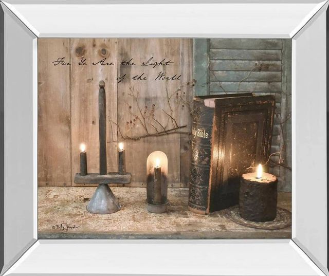 Classy Art For Ye are the Light by Billy Jacobs Mirrored Frame Wall Art-0