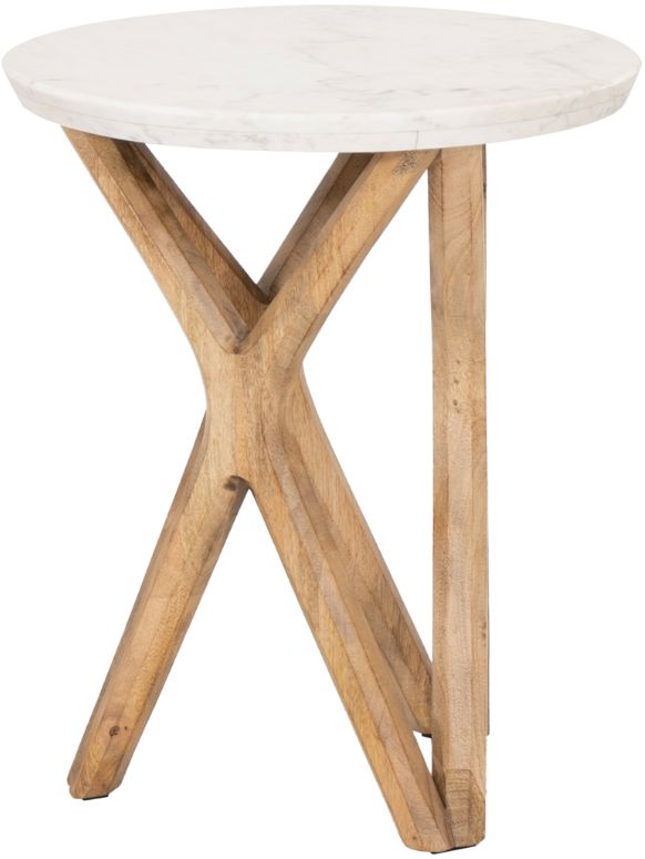 Coast2Coast Home™ Almeda White Accent Table with Natural Base-3