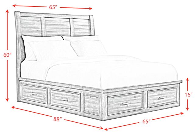Elements International Sullivan Rich Cherry Queen Storage Panel Bed-2