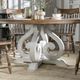 Legacy Classic Vintage Market Barnwood Oak Dining Table with Picket Fence Base-2