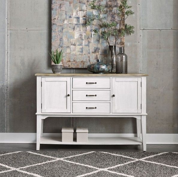 Liberty Furniture Summerville Soft White Wash/Wirebrushed Gray Server-1