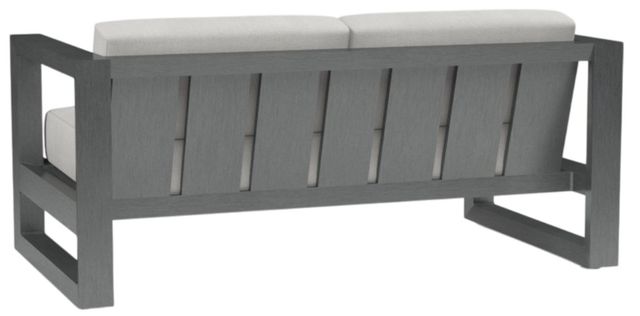 Sunset West Redondo Slate Aluminum Outdoor Loveseat with Cast Silver Cushion-2