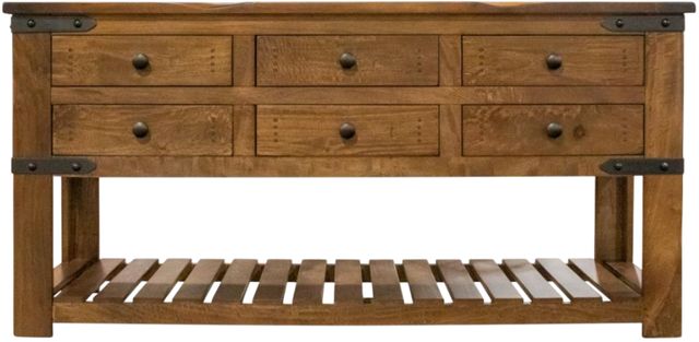 International Furniture Direct Parota Brown Sofa Table-2