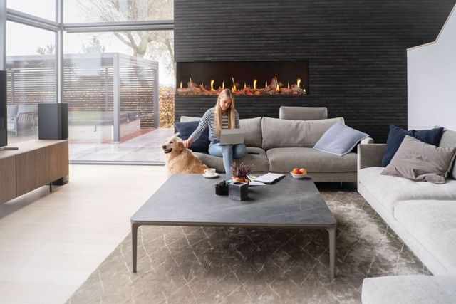 Napoleon Luminex Series 65'' Black Linear Built-In Electric Fireplace with LCD Technology-4