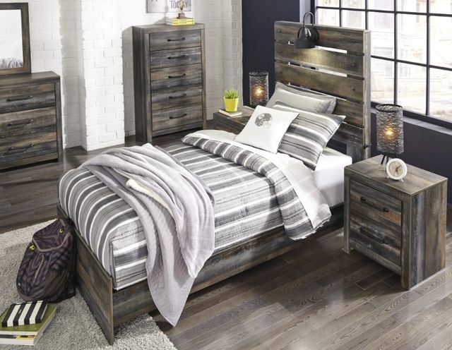 Signature Design by Ashley® Drystan Brown Twin Panel Bed-7