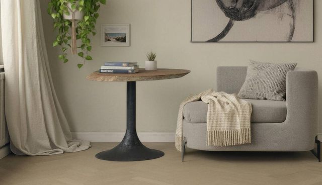 Nest Home Collections Pods Gray Washed Large End Table with Black base-1