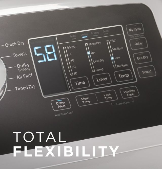 GE® 7.4 Cu. Ft. White Front Load Electric Dryer-8