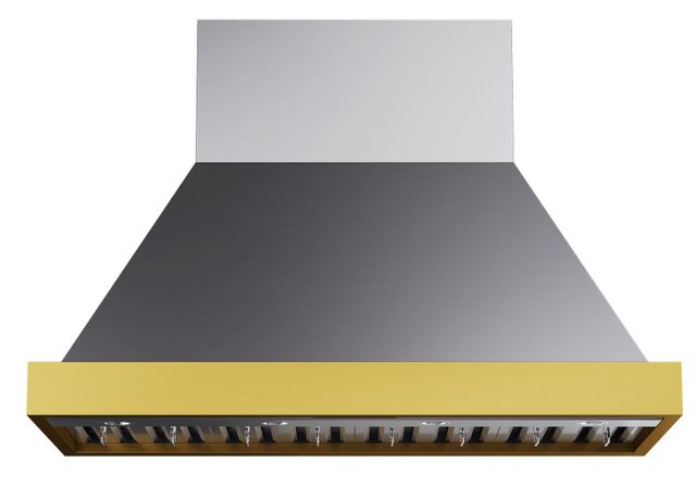 Kucht Professional 48" Stainless Steel Wall Mounted Range Hood with Gold Accents-1