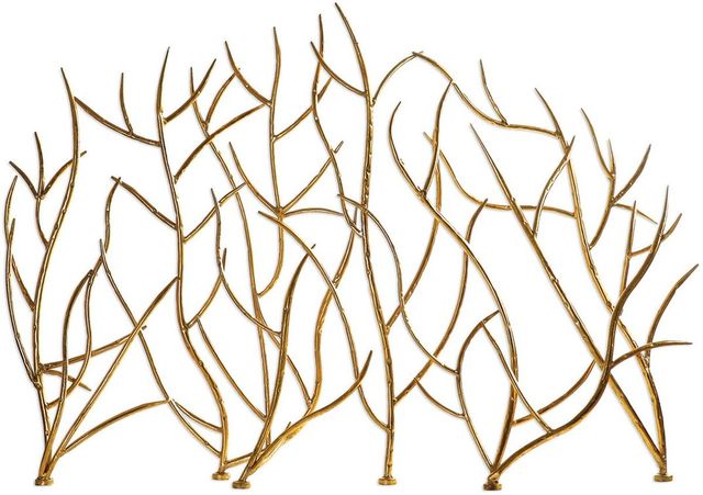 Uttermost® Gold Branches Decorative Fireplace Screen-0