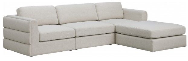 Meridian Furniture Beckham 4-Piece Beige Linen Polyester Modular Sectional Set-0