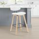 Armen Living Fox 2-Piece Oak/White Counter Stool Set-1