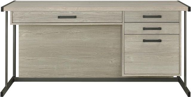 Coaster® Loomis Whitewashed Grey/Gunmetal Office Desk-2
