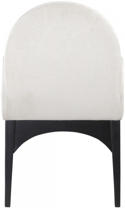 Meridian Furniture Waldorf Cream/Black Chenille Upholstered Dining Arm Chair-3