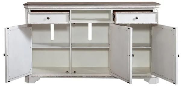 Liberty Furniture Magnolia Manor Antique White 68" Highboy TV Console-2