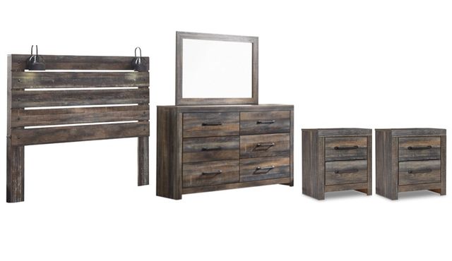 Signature Design by Ashley® Drystan 5-Piece Brown Queen Panel Headboard Bedroom Set-0
