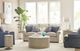 Hammary® Hidden Treasures White Marble Top Round Coffee Table with Brown Base-1
