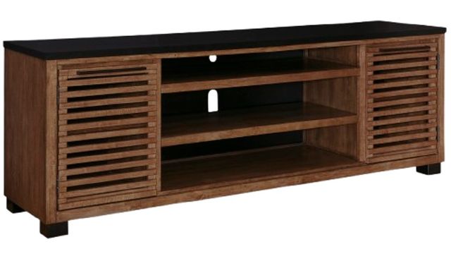 Signature Design by Ashley® Kallari Black/Warm Brown XL TV Stand with Fireplace Option-0