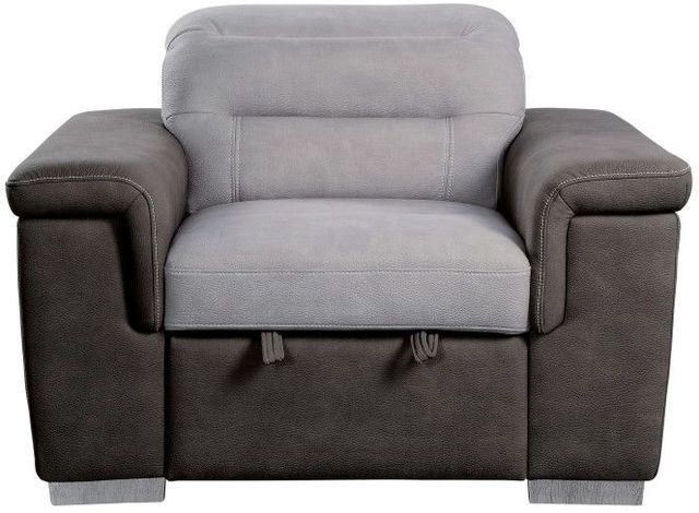 Mazin Furniture Alfio Gray Chair with Pull-out Ottoman-0