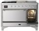Ilve® Majestic III 48" Stainless Steel Pro Style Dual Fuel Liquid Propane Range with Solid Door and Chrome Trim-4