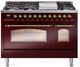 Ilve® Nostalgie II Series 48" Burgundy Pro Style Dual Fuel Range-0