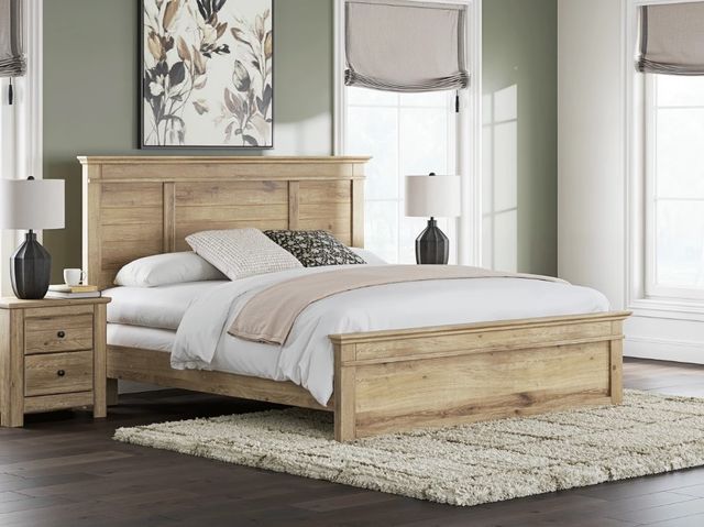 Signature Design by Ashley® Makidern Tan King Panel Bed-1