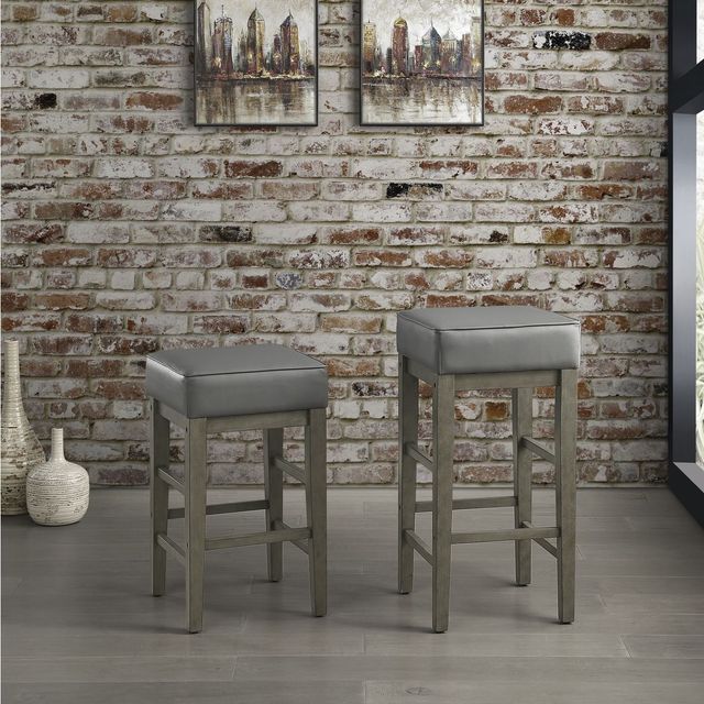 Mazin Furniture Pittsville Antique Gray Bar Stool-2