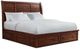 Elements International Sullivan Rich Cherry Upholstered King Panel Storage Bed-0