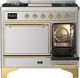 Ilve® Majestic III 40" Stainless Steel Pro Style Dual Fuel Natural Gas Range with Solid Door and Brass Trim-3