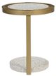 Bassett Mirror Torres Terrazo Accent Table with Antique Bronze Base-2