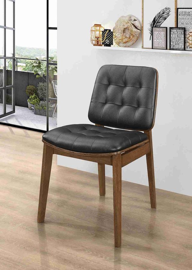 Coaster® Redbridge 2-Piece Black/Natural Walnut Side Chairs-3