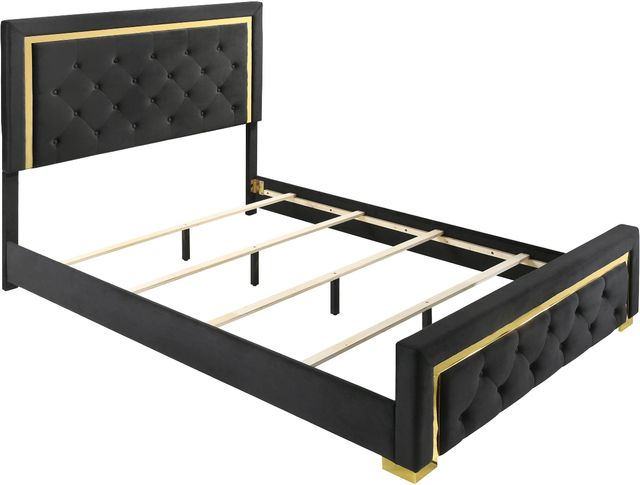Crown Mark Pepe Black Queen Upholstered Panel Bed-3