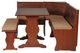 Linon Chelsea 4-Piece Beige/Walnut Nook Set with Cushion-4