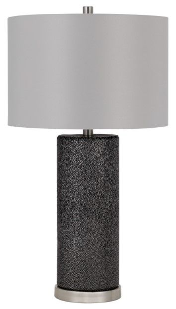 Cal® Lighting & Accessories Graham Black Leathrette Table Lamp-0