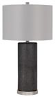 Cal® Lighting & Accessories Graham Black Leathrette Table Lamp-0