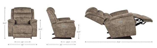 La-Z-Boy® Redwood Charcoal Power Rocking Recliner with Headrest and Lumbar-4