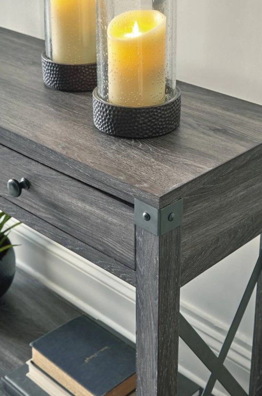 Signature Design by Ashley® Freedan Grayish Brown Console Sofa Table-4