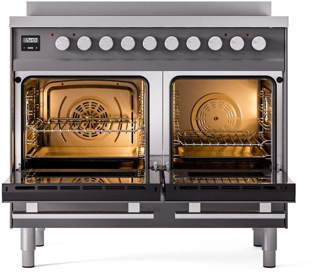 Ilve® Professional Plus II 40" Graphite Matte Pro Style Induction Range-3