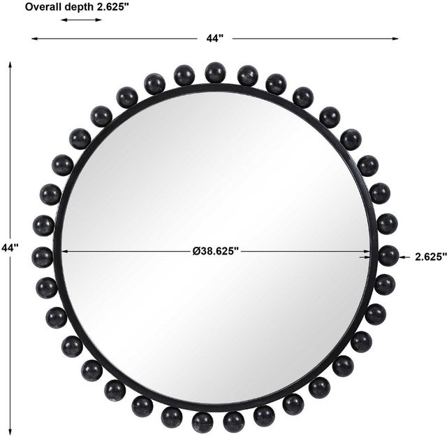 Uttermost® Cyra Distressed Black Round Mirror-3