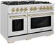 ZLINE Select Autograph Edition 48" Satin Stainless Steel Convection Pro Style Gas Range with Champagne Bronze Accents-2