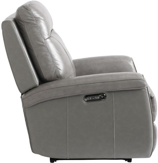 Bassett® Furniture Club Level Matthews Pewter Leather Wallsaver Power Recliner-1