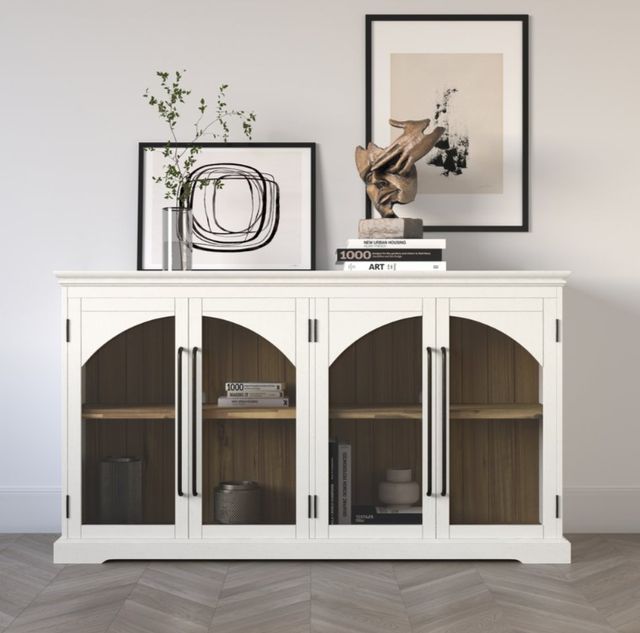 Jofran Inc. Archdale Antique White 4-Door Accent Cabinet-1