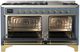 Ilve® Majestic III 60" Blue Gray Pro Style Dual Fuel Natural Gas Range with Triple Glass Door and Brass Trim-4