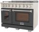 Kucht Professional KFX Series 48" Stainless Steel Pro Style Liquid Propane Gas Range with Cement Gray Door and True Simmer Burners-2