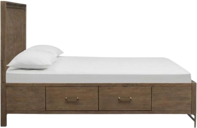 Magnussen Home® Lindon Belgian Wheat and Coffee Bean Queen Panel Storage Bed-3