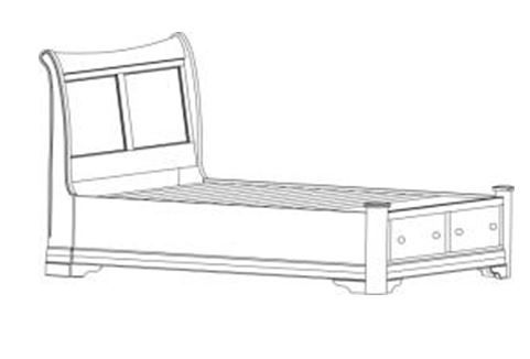 Urban Collections Sleigh Bed-Dark Washington-0