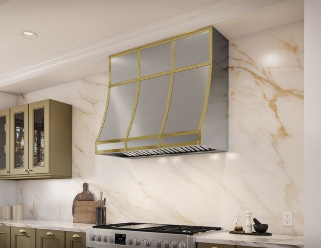Zephyr Forte 48" x 12" Polished Gold Duct Cover Banding Kit-4