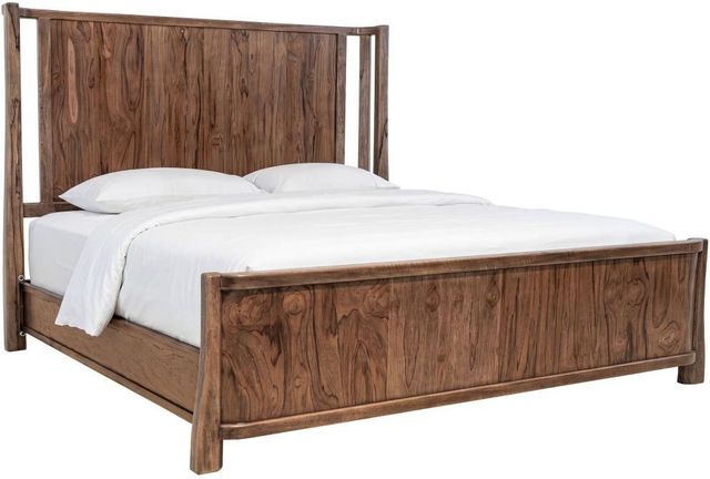 International Furniture Direct Roots Brown Queen Panel Bed-0