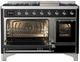 Ilve® Majestic III 48" Glossy Black Pro Style Dual Fuel Liquid Propane Range with Triple Glass Door and Chrome Trim-2
