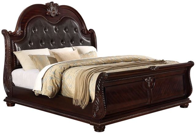 Crown Mark Stanley 5 Pieces Cherry King Bedroom Collection-1