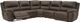Signature Design by Ashley® Dunleith 5-Piece Chocolate L-Shape Power Reclining Sectional with Power Headrest-1